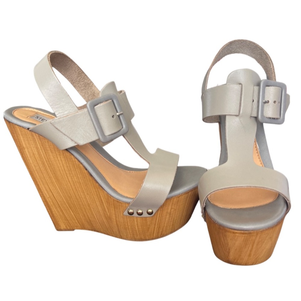 Steve Madden Belva Grey Leather Platform